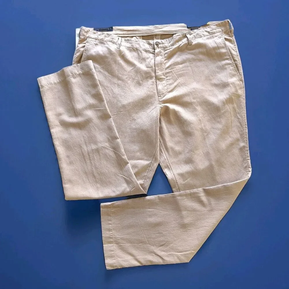 Polo Ralph Lauren Men's 44Bx34 Classic fit Stretch Chino Pants Khaki Big & Tall